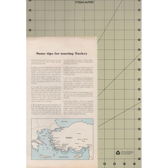 Turkey Travel Guide European Tourism Ephemera Map Vintage Magazine Page 1970 - Picture 2 of 3